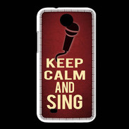 Coque HTC Desire 300 Keep Calm and Sing Rouge