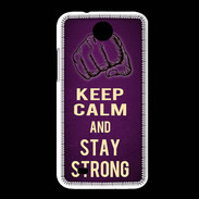 Coque HTC Desire 300 Keep Calm and Stay strong Violet
