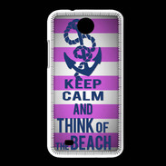 Coque HTC Desire 300 Keep Calm and Think Beach Rose