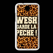 Coque HTC Desire 300 Wesh garde la pèche Léopard