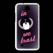 Coque HTC Desire 300 In anonymous We trust Rouge ZG