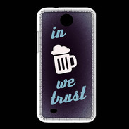 Coque HTC Desire 300 In Beer We trust bleu ZG