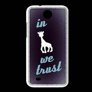 Coque HTC Desire 300 In Girafe We trust Bleu ZG