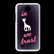 Coque HTC Desire 300 In Girafe We trust Rouge ZG