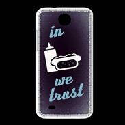 Coque HTC Desire 300 In Junk We trust Bleu ZG