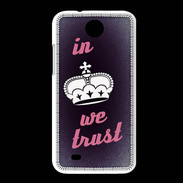 Coque HTC Desire 300 In Queen We trust Rouge ZG