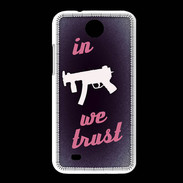 Coque HTC Desire 300 In Uzi We trust Rouge ZG