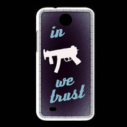 Coque HTC Desire 300 In Uzi We trust Bleu ZG