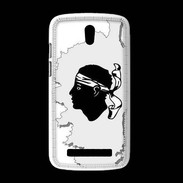 Coque HTC Desire 500 Carte de la Corse avec tête 5