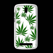 Coque HTC Desire 500 Feuille de cannabis sur fond blanc