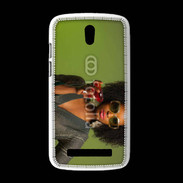 Coque HTC Desire 500 Femme metisse noire 3