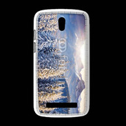 Coque HTC Desire 500 Montagne enneigée et ensoleillée