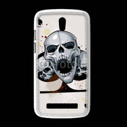 Coque HTC Desire 500 Carte tête de mort trèfle