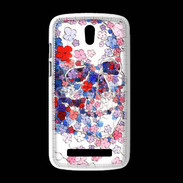 Coque HTC Desire 500 Skull en fleurs