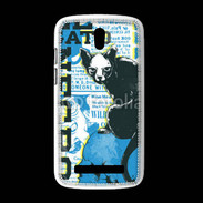 Coque HTC Desire 500 Tête de Mort Chat noir