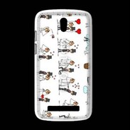 Coque HTC Desire 500 Bande dessinée de mariés