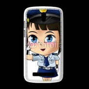 Coque HTC Desire 500 Cute cartoon illustration of a policewoman