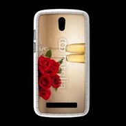 Coque HTC Desire 500 Coupe de champagne, roses rouges