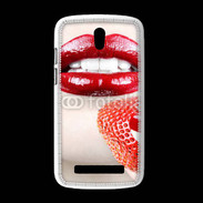 Coque HTC Desire 500 Bouche sexy rouge à lèvre gloss rouge fraise