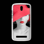 Coque HTC Desire 500 Femme élégante en noire et rouge 10