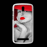 Coque HTC Desire 500 Femme élégante en noire et rouge 15