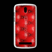 Coque HTC Desire 500 Capitonnage cuir rouge