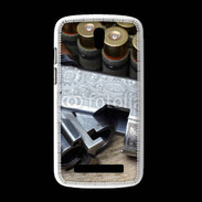 Coque HTC Desire 500 Vintage fusil et cartouche