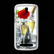Coque HTC Desire 500 Champagne et rose rouge