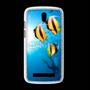 Coque HTC Desire 500 Poisson jaune et noir