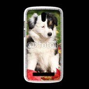 Coque HTC Desire 500 Adorable chiot Border collie