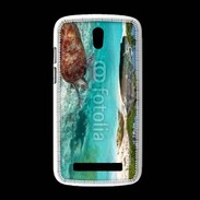 Coque HTC Desire 500 Belle plage avec tortue