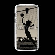 Coque HTC Desire 500 Beach Volley en noir et blanc 115