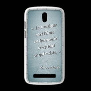 Coque HTC Desire 500 La musique Turquoise Citation Oscar Wilde
