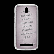 Coque HTC Desire 500 Sincérité fatale Rose Citation Oscar Wilde
