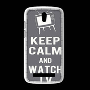 Coque HTC Desire 500 Keep Calm Watch TV Gris