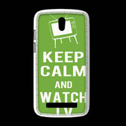 Coque HTC Desire 500 Keep Calm Watch TV Vert