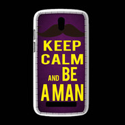 Coque HTC Desire 500 Keep Calm Be a Man Violet