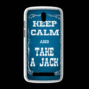 Coque HTC Desire 500 Keep Calm and Take Jack Bleu