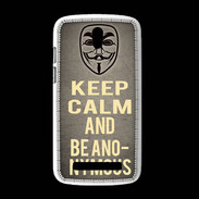 Coque HTC Desire 500 Keep Calm and Be Anonymous Gris