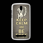 Coque HTC Desire 500 Keep Calm and Be Free Gris