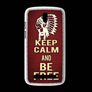 Coque HTC Desire 500 Keep Calm and Be Free Rouge