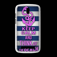 Coque HTC Desire 500 Keep Calm and Think Beach Bleu