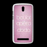 Coque HTC Desire 500 Boulot Apéro Dodo Rose ZG