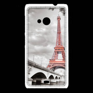 Coque Nokia Lumia 535 Tour Eiffel rouge sur fond en noir et blanc