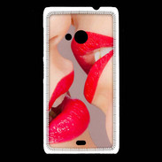 Coque Nokia Lumia 535 Bouche sexy Lesbienne et rouge à lèvres gloss