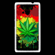 Coque Nokia Lumia 535 Feuille de cannabis et cœur Rasta