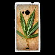 Coque Nokia Lumia 535 Feuille de cannabis sur toile beige