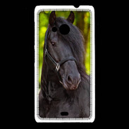 Coque Nokia Lumia 535 Portrait de cheval noir 10