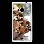 Coque Nokia Lumia 535 Chiots Boxer sur un tronc d''arbre