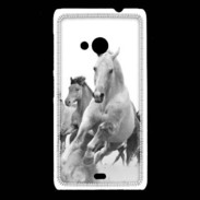 Coque Nokia Lumia 535 Chevaux en noir et blanc